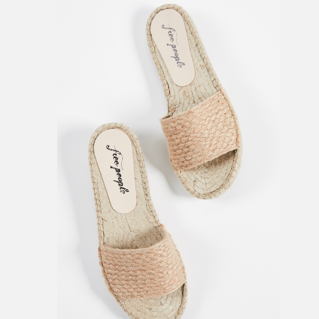 New Free People Vicente Slip On Woven Hemp Sandals Size 6.5/7 Euro 37